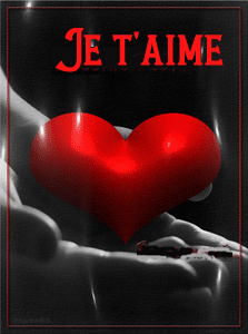 Gif animé je t'aime coeur qui tourne